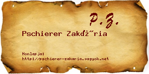 Pschierer Zakária névjegykártya